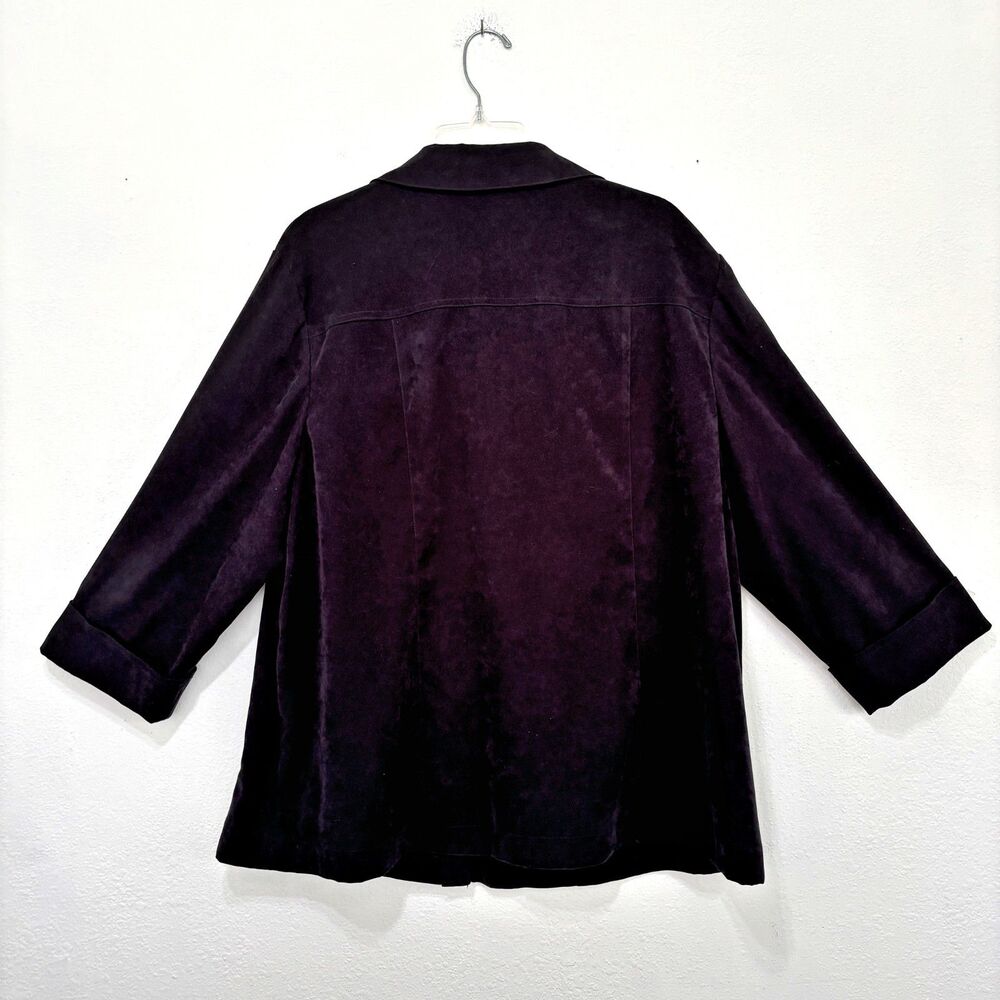 JM Collection Women Button Up Shacket Size 22W Faux Suede Tunic Office Western - Picture 2 of 7